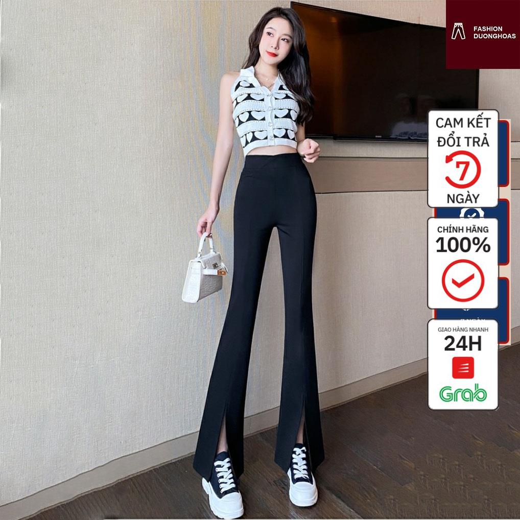 Quần Ống Loe Xẻ Dáng Siêu Dài Cực Hot Top 1 Bán Chạy Nhất Hàn Quốc