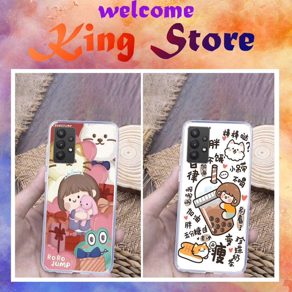 [ SALE ] Ốp lưng Samsung A32/A52/A72- in hình bé gái và chú thỏ bông xinh xắn_KINGSTORE.HN_Ốp dẻo trong SS A32/A52/A72
