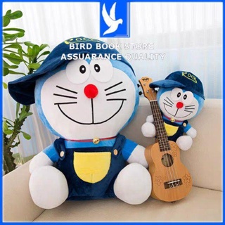 Gấu bông gối ôm Mèo Doraemon Mũ Rock chất liệu vải nhung Hàn Quốc đáng yêu nghộ nghĩnh Bird book