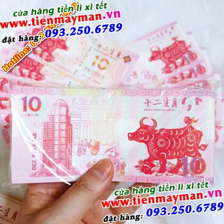 Tờ Tiền Hình Con Trâu Mệnh Giá 10 MaCao Lì Xì Tết 2021