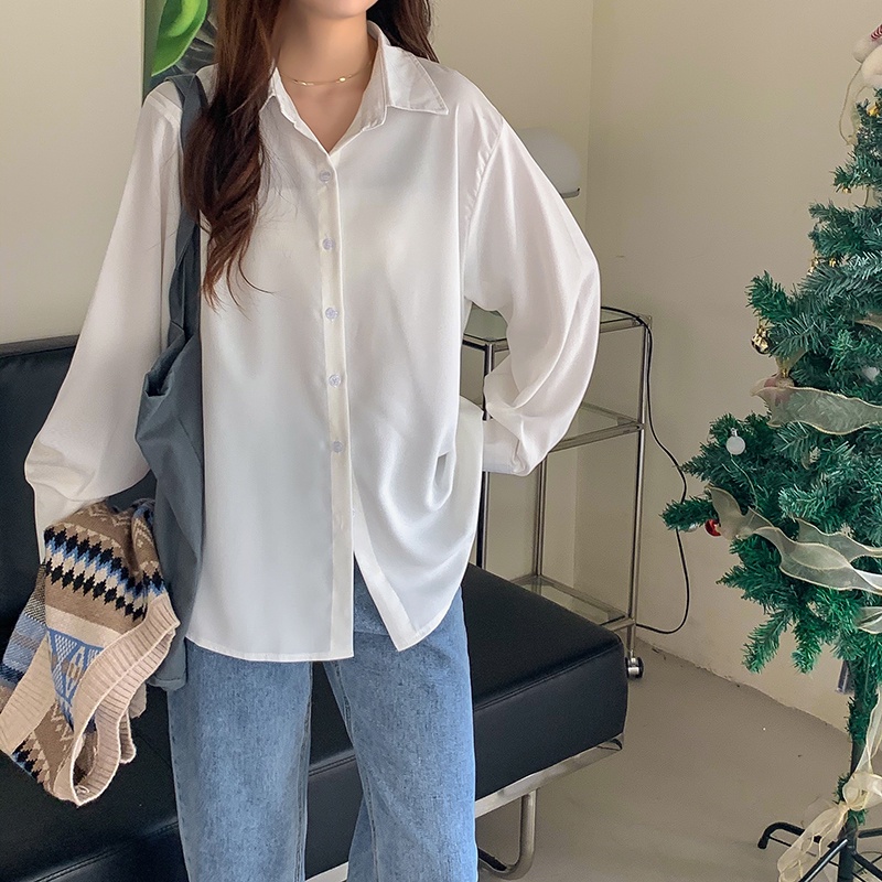 Áo Sơ Mi Nữ Basic Nhiều Sắc Màu Dài Tay From Rộng Phong Cách Hàn Quốc Thời Trang Sugal SO MI NU 007V6