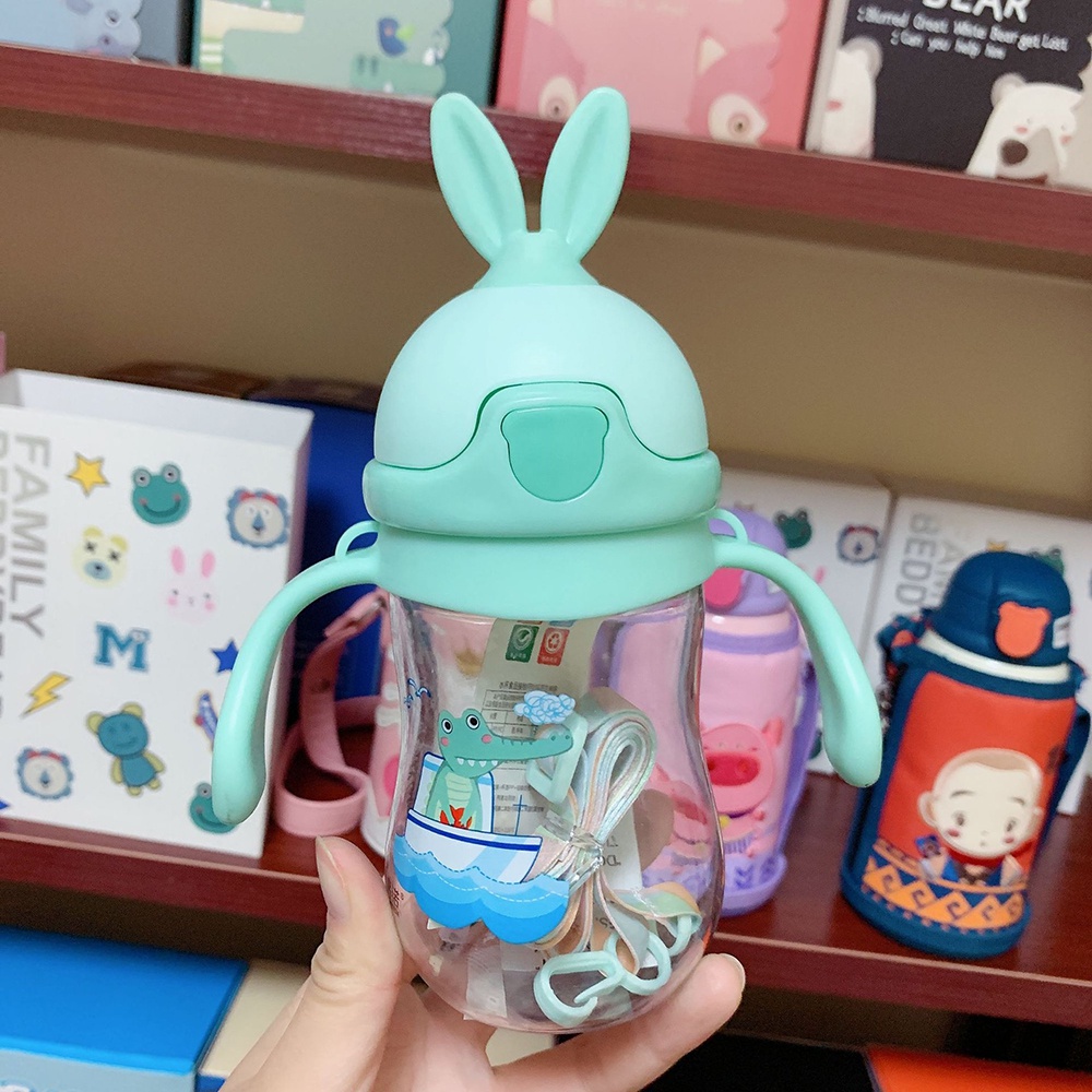 Bình tập hút 370ml có vạch chia, van chống sặc, có tay cầm và dây đeo