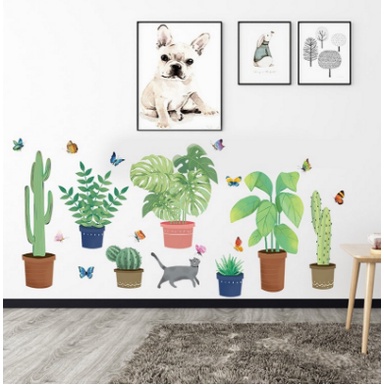 Decal dán tường, tranh dán tường cây hoa lá trang trí nhà cửa, quán cà phê hàng cao cấp - MyNa Mart