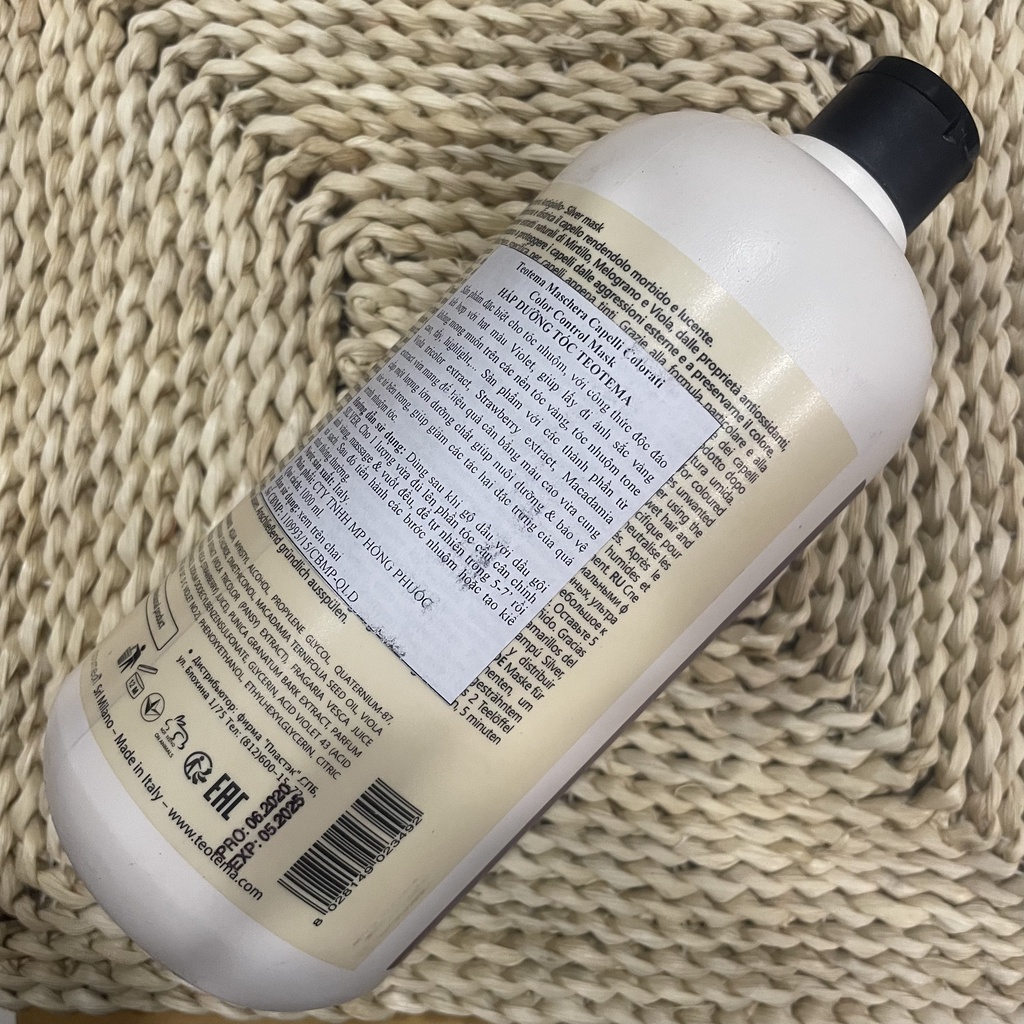 Kem hấp tím khử vàng dành cho tóc sáng, bạch kim TEOTEMA Silver Specific No Yellow Mask 1000ml