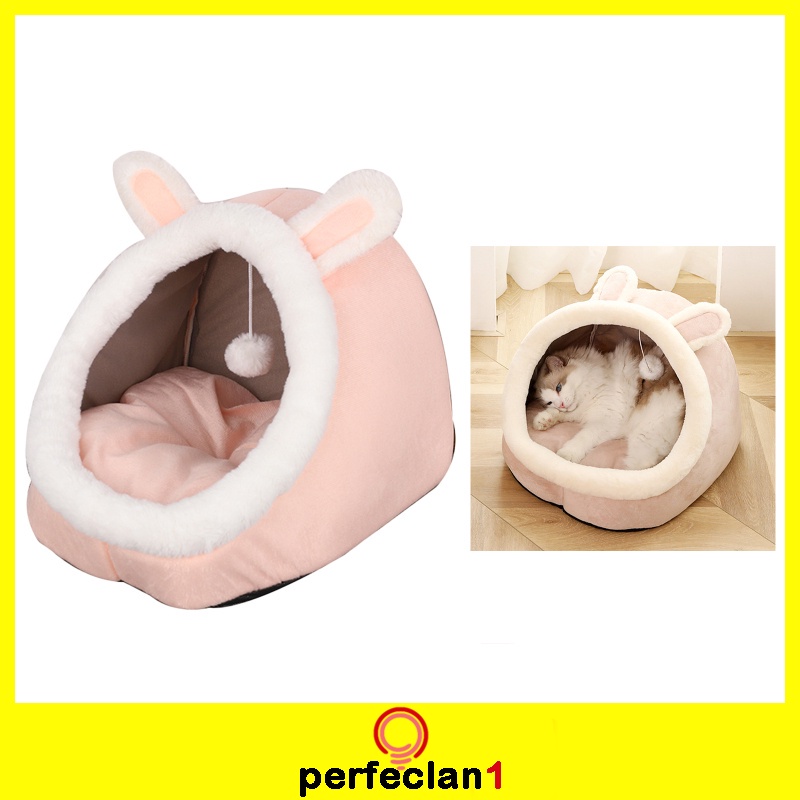 Giường Ngủ Lông Mềm Ấm Áp Có Mũ Cho Thú Cưng