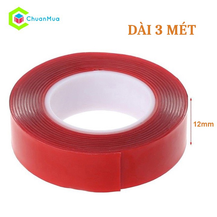 [Mã LIFE1404ALL50K giảm 10% đơn 200K] Băng keo CƯỜNG LỰC trong suốt 3m đa năng 2 mặt cho xe hơi