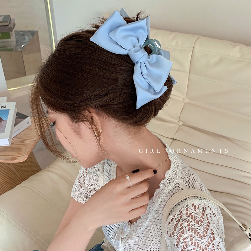 Kẹp Tóc Nơ Satin Thanh Lịch Thời Trang Cho Nữ