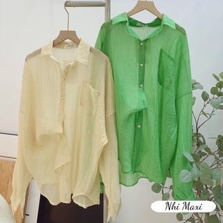 Sơ mi form rộng dáng xinh tone Hàn Quốc
