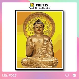 Tranh Số Hoá Đã Căng Khung Sẵn Tranh Tô Màu Theo Số Phật Giáo P026 METIS