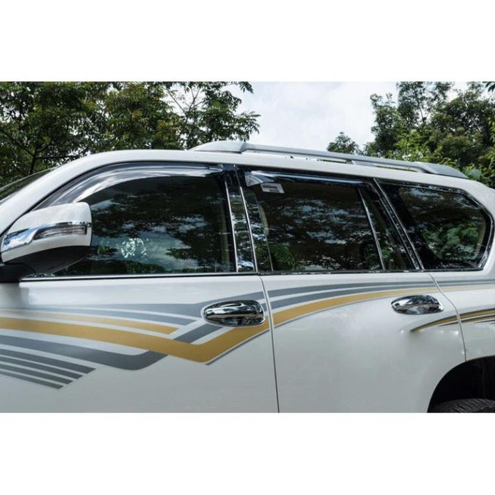 Ốp tay nắm, hõm cửa xe Toyota Land Cruiser Prado 2011-2021, mạ Crom cao cấp