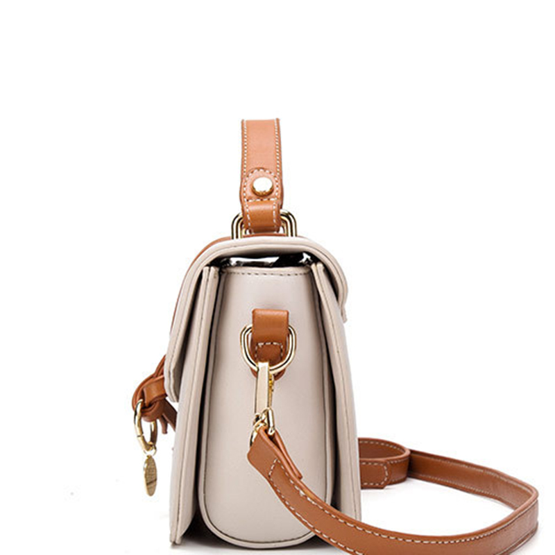 Túi đeo chéo IELGY hình vuông nhỏ bằng vải lanh cotton màu be ngọt ngào thời trang cao cấp dành cho nữ