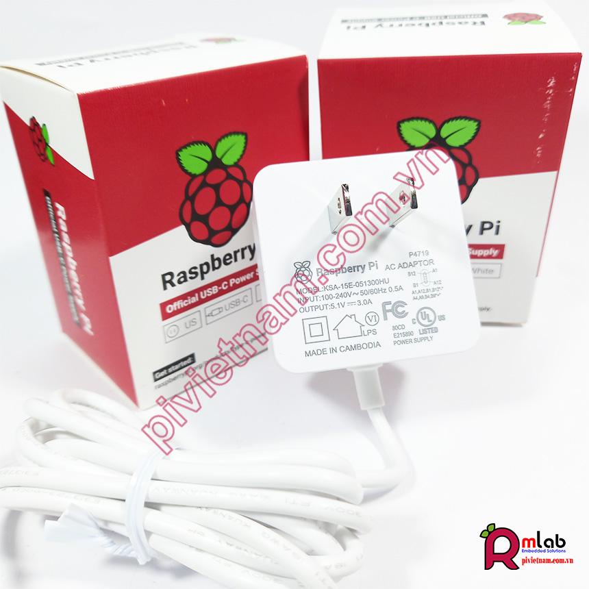 Nguồn chính hãng 5.1V - 3A typeC dành cho Raspberry Pi 4 Model B made in the UK | BigBuy360 - bigbuy360.vn