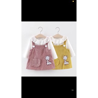 Set trang phục yếm nhung và áo cotton tàu cho bé