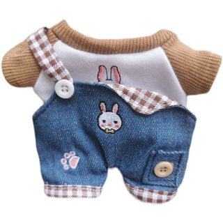 Set áo thun + yếm thỏ cho doll 15/20cm