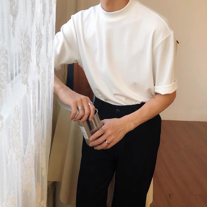 Áo thun cổ cao 3cm cao cấp (Video thật) | BigBuy360 - bigbuy360.vn