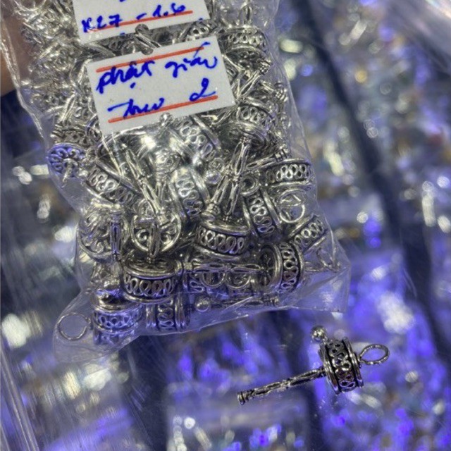 Charm treo Mặt Dây Kinh Luân Bạc S925