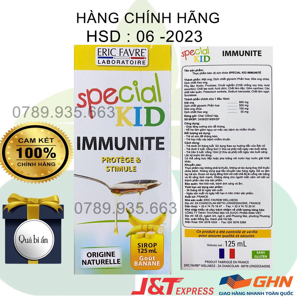 Special Kid Immunite Tăng Cường Sức Đề Kháng,Hệ Miễn Dịch Từ Thảo Dược An Toàn Cho Bé.Pháp