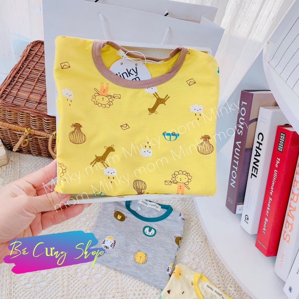 Bộ Dài Tay THUN LẠNH MINKY MOM họa tiết đáng yêu cho bé trai, bé gái từ 8-19kg