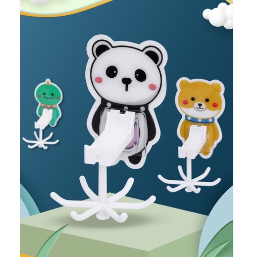 Móc treo dán tường 6 nhánh xoay 360° - Giá treo đồ nhà bếp móc khóa decor trang trí nhà cừa đồ gia dụng hình dễ thương