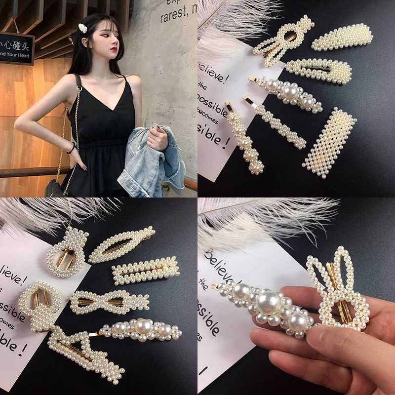 Set 20 Kẹp Tóc Nhựa Giả Ngọc Trai Hiwi