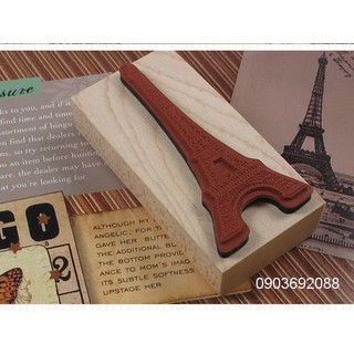 [Văn phòng phẩm] Con dấu tháp Eiffel bằng gỗ CD8