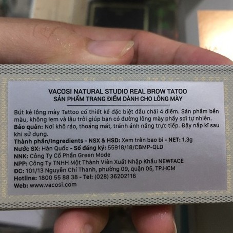 Bút nước phẩy sợi chân mày Vacosi Realbrow Tattoo | BigBuy360 - bigbuy360.vn