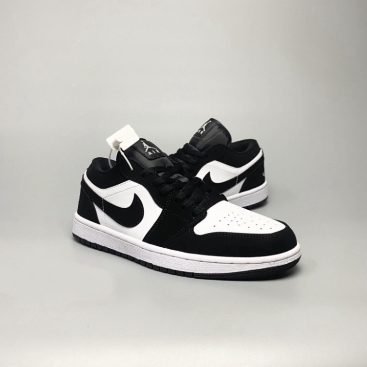 Giày Jordan 1 low panda đen trắng da nhăn bản cao cấp 1-1 hàng trung full phụ kiện