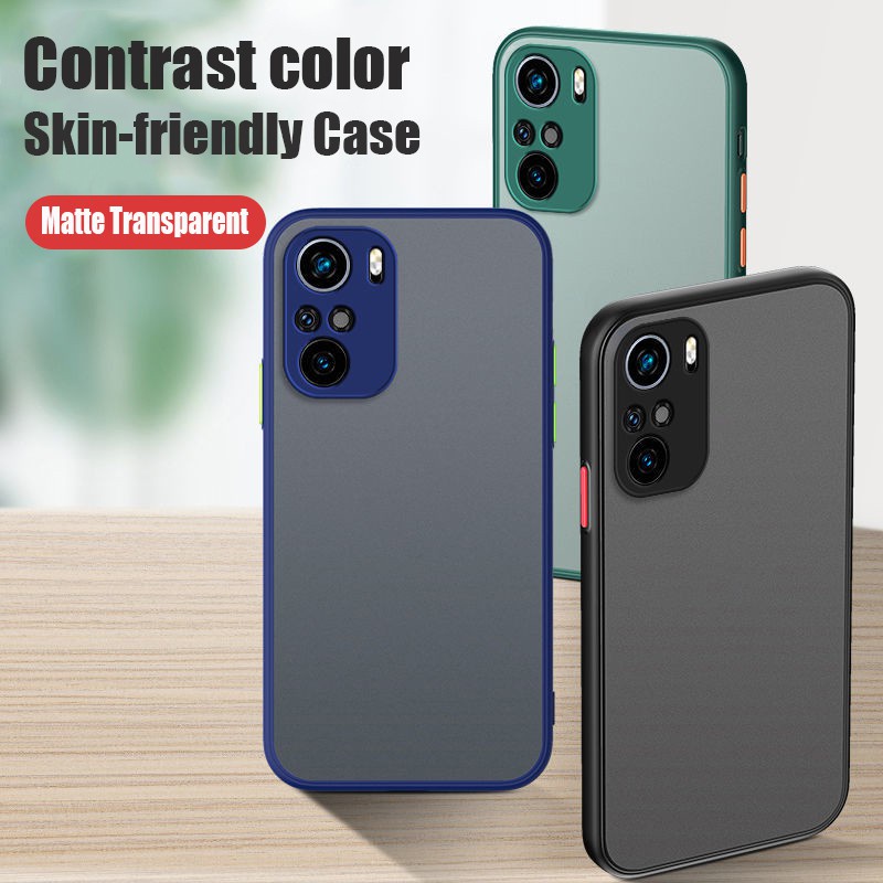 Ốp Lưng Trong Nhám Viền Màu Cho Điện Thoại Redmi Note10 Pro 5g Poco F3 M3 Pro 5g Mi 11 Lite Poco X3 Nfc