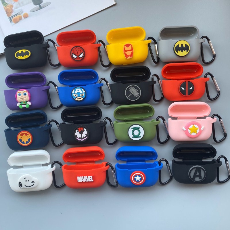 Bao Ốp AirPods Pro Silicon Dẻo Siêu Anh Hùng Marvel Có Tặng Móc Khóa