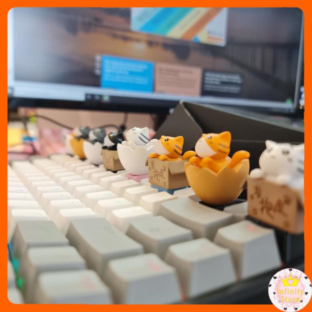 NÚT KEYCAP LẺ MÈO DỄ THƯƠNG TRANG TRÍ BÀN PHÍM CƠ INFINY DECOR