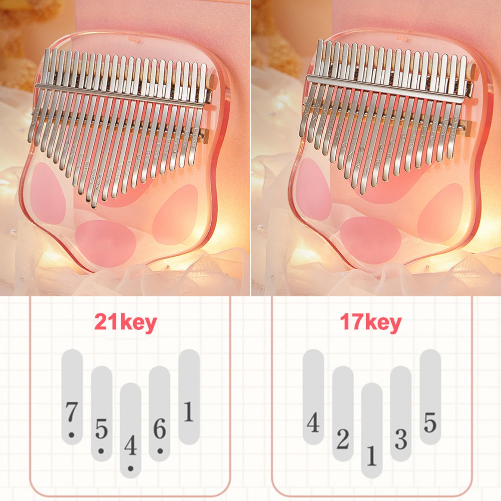 Đàn Kalimba trong suốt 21 phím - Tặng full phụ kiện