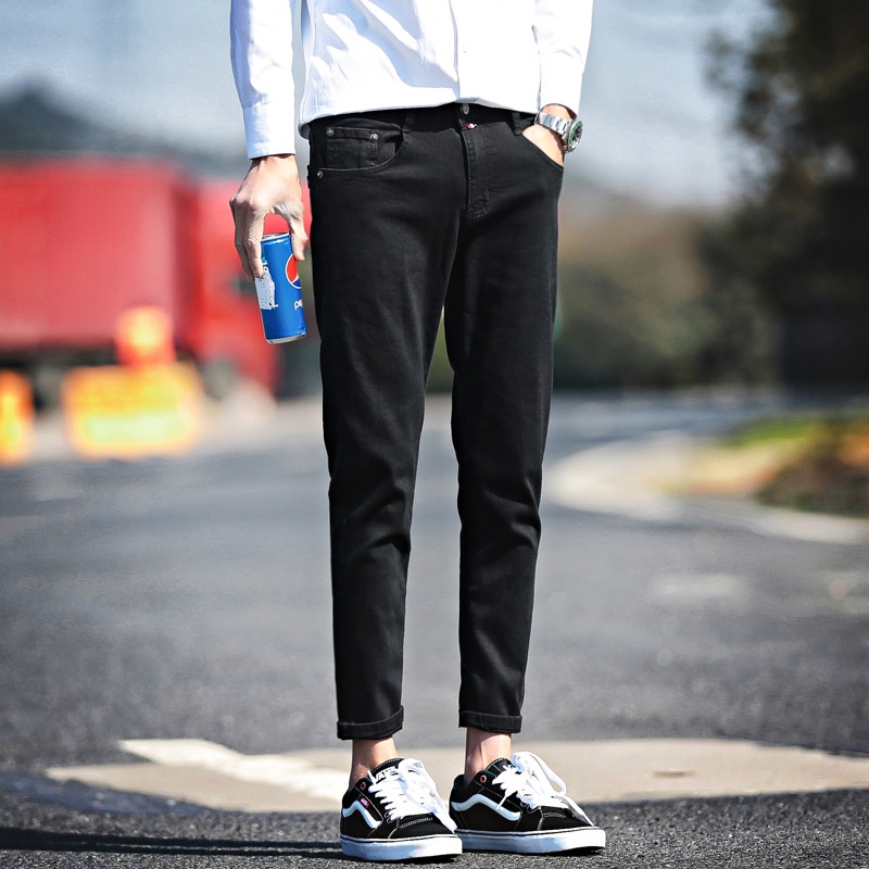 Quần jean nam dáng baggy đen và xanh co giãn tốt