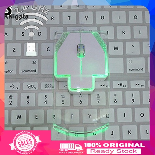 Chuột không dây trong suốt siêu mỏng 2.4GHz phát sáng cho PC Laptop