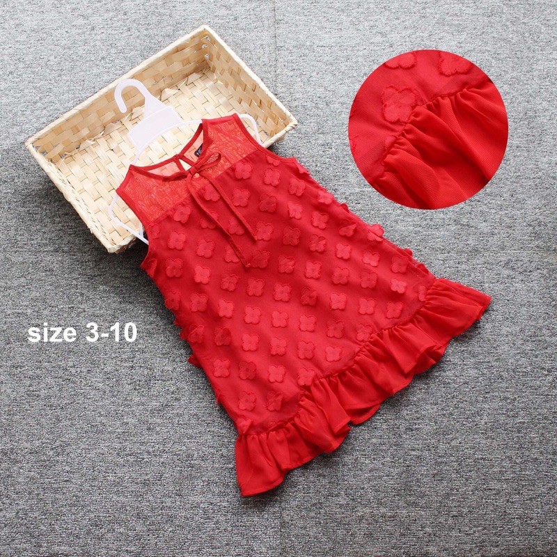 Đầm ren bé gái thiết kế đuôi cá đính bông (12 - 30 kg)