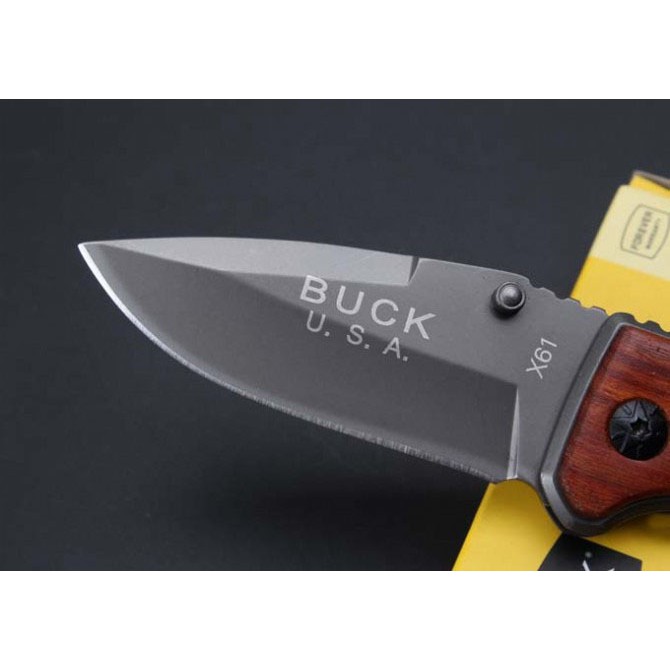 Dao phượt gấp gọn mini nhỏ gọn cao cấp có móc khóa HUTI KNIFE Buck X61