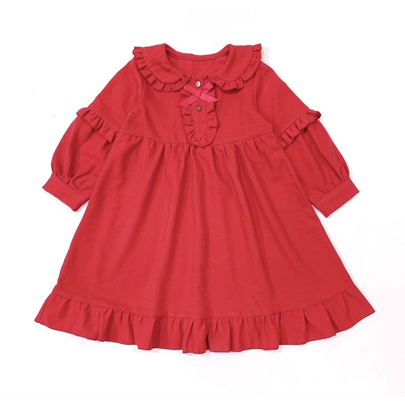 Váy Melisa đỏ viền bèo