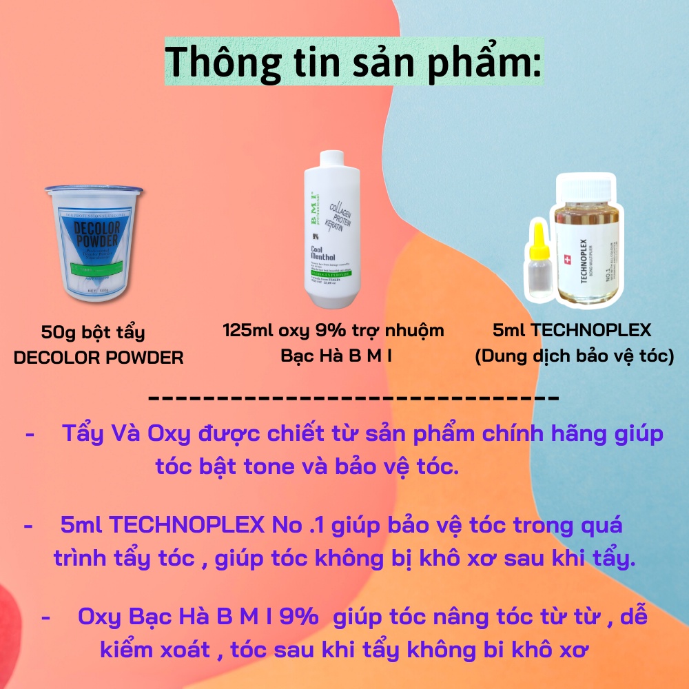 Tẩy tóc siêu dưỡng , tẩy cực êm , lên tone cực sáng.