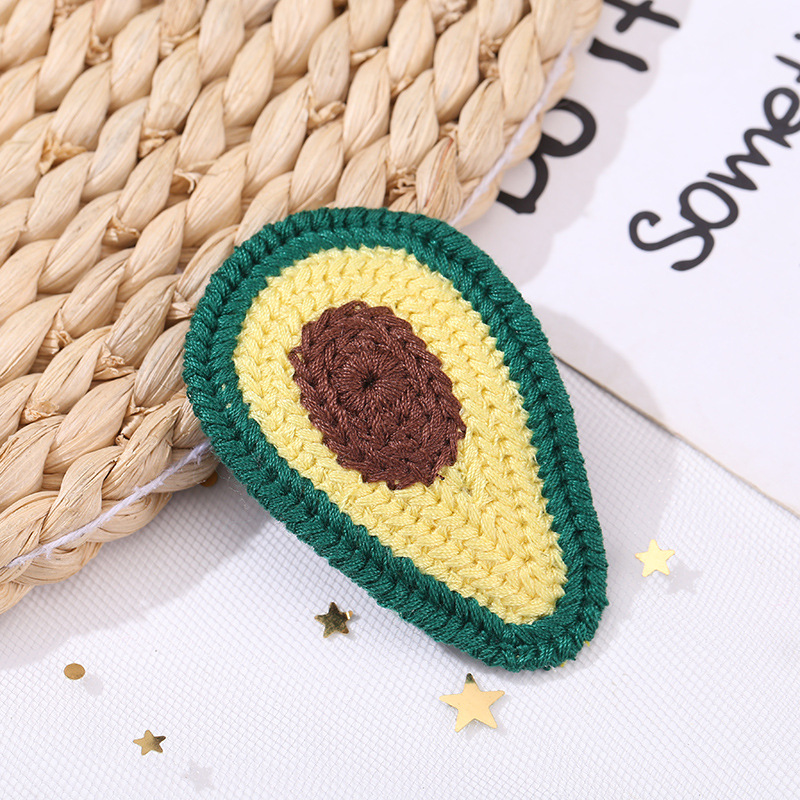 Kẹp tóc len dệt kim hình trái cây phong cách Hàn Quốc xinh xắn cho bé gái