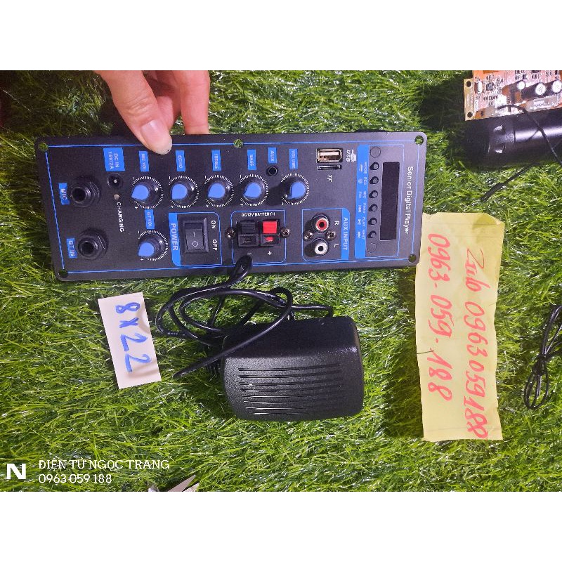 Mạch Loa Kéo 18*22cm -12V  Chuyên Bass 20-25 -30 Coil Nhỏ Tặng Kèm Phụ Kiện Khiển Dây Loa Nguồn 15V 3A
