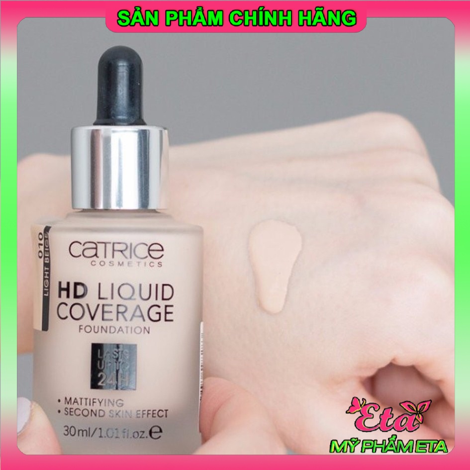 Kem nền CATRICE HD 24H LIQUID Coverage Foundation kiềm dầu trắng hồng tự nhiên