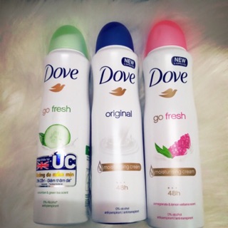 Xịt khử mùi Toàn thân Dove giúp da trắng sáng và mềm mại 150ml😘
