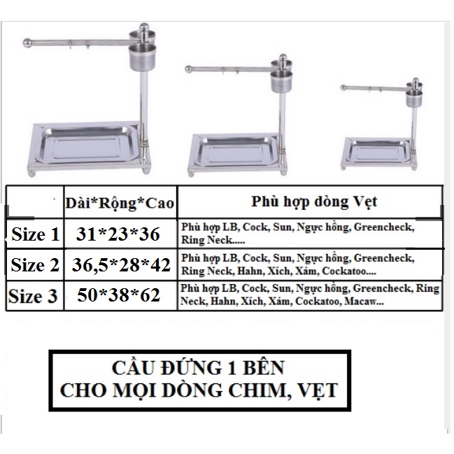 CẦU ĐỨNG INOX CAO CẤP NHẬP KHẨU 1 BÊN PHÙ HỢP CHO MỌI DÒNG VẸT