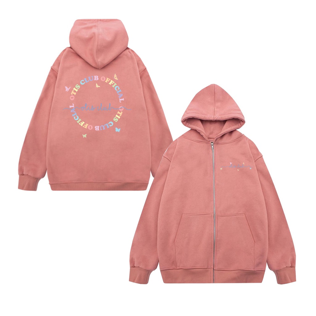 Áo khoác zip local brand unisex Otis Club - Hoodie zip kéo pastel