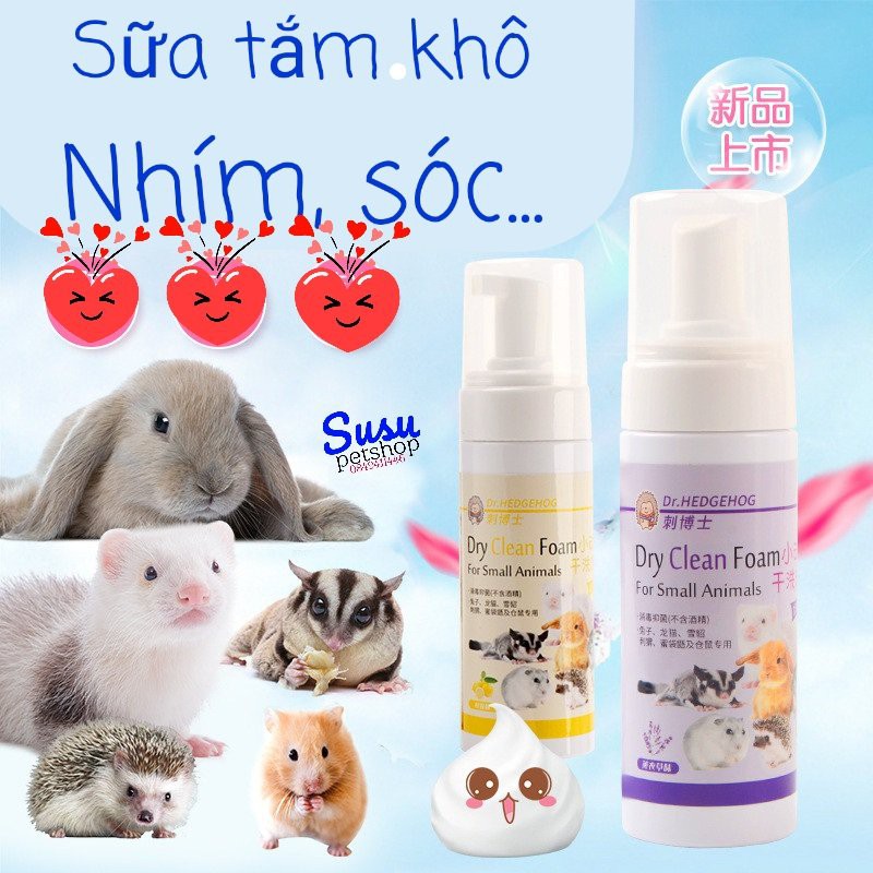 Sữa tắm khô cho Nhím, Sóc, Hamster