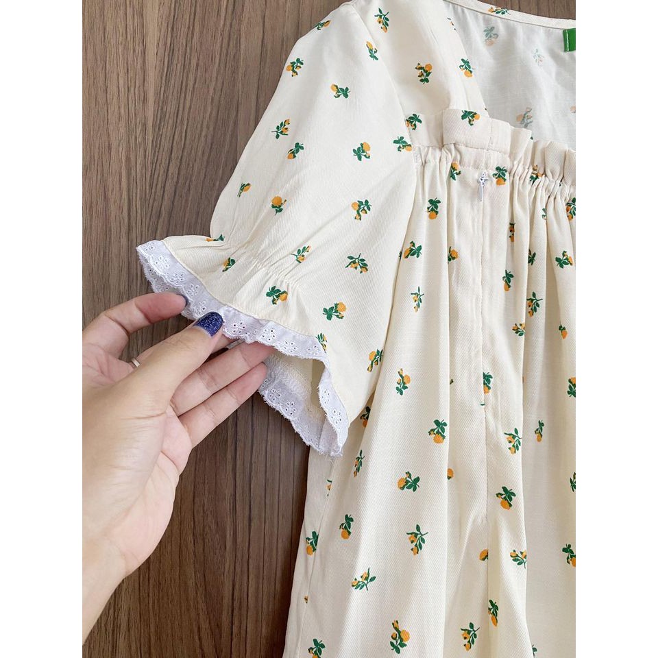 Đồ bộ bầu và sau sinh  FREESHIP  bộ đũi be hoa nhí vàng cổ vuông