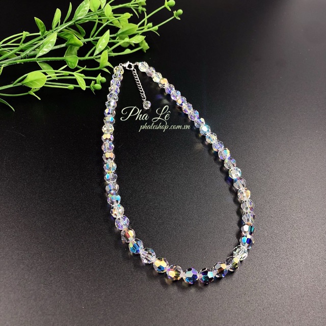 Vòng Cổ Pha Lê Tròn Trắng S08mm Được Thiết Kế Từ Pha Lê Swarovski