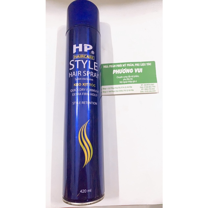 Keo xịt tóc HP 420ML  có 2 loại cứng và mềm-keo tạo kiểu tóc cho nam và  nữ-giữ nếp lâu -không khô tóc dễ tạo kiểu