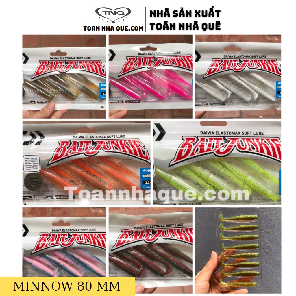 Mồi Mềm Daiwa Bait Junkie MINNOW &amp; GRUB - giao màu ngẫu nhiên [ TNQ LURES - TOÁN NHÀ QUÊ ]