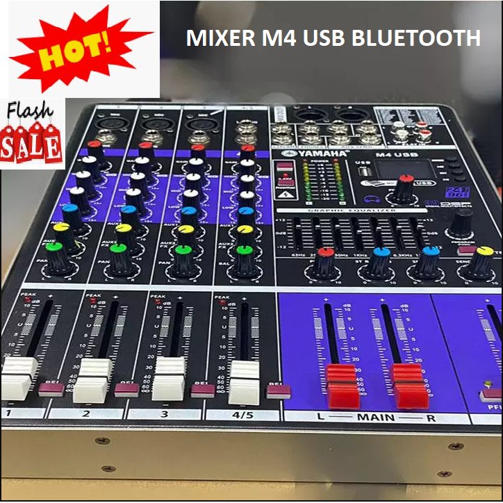 Mixer Yamaha, M4 USB Bluetooth, Siêu Phẩm Bộ Chuyên Hát Livestream Karaoke Hay - Tặng Giắc 6,5