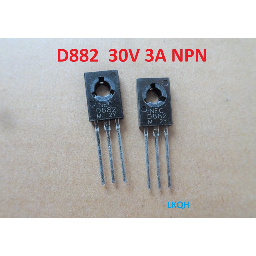 Công tắc điện tử D882 TO-126 30V 3A NPN sò 2SD882 chính hãng